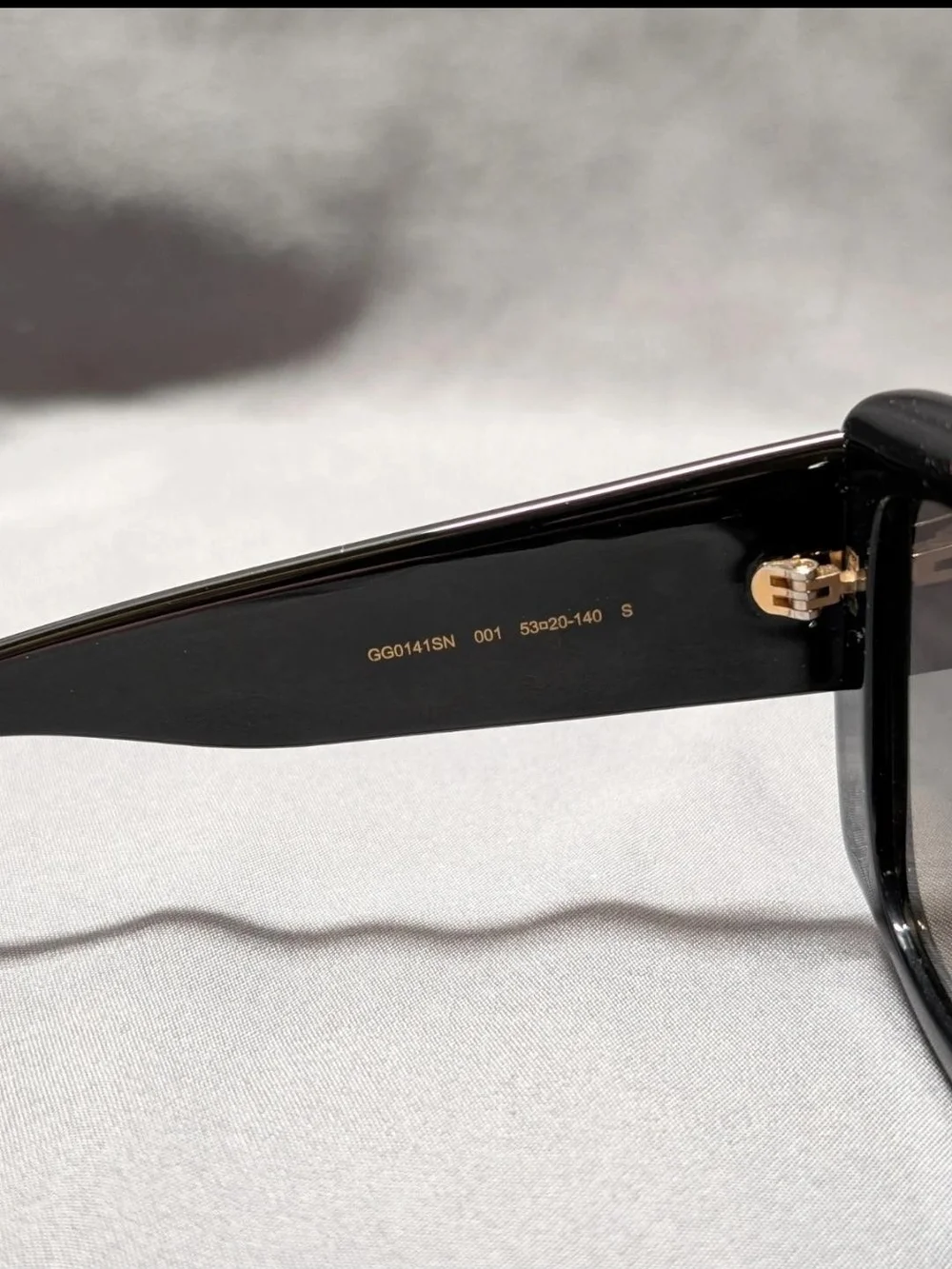 Gucci Black Square Frame Sunglasses with Gold Logo Accent